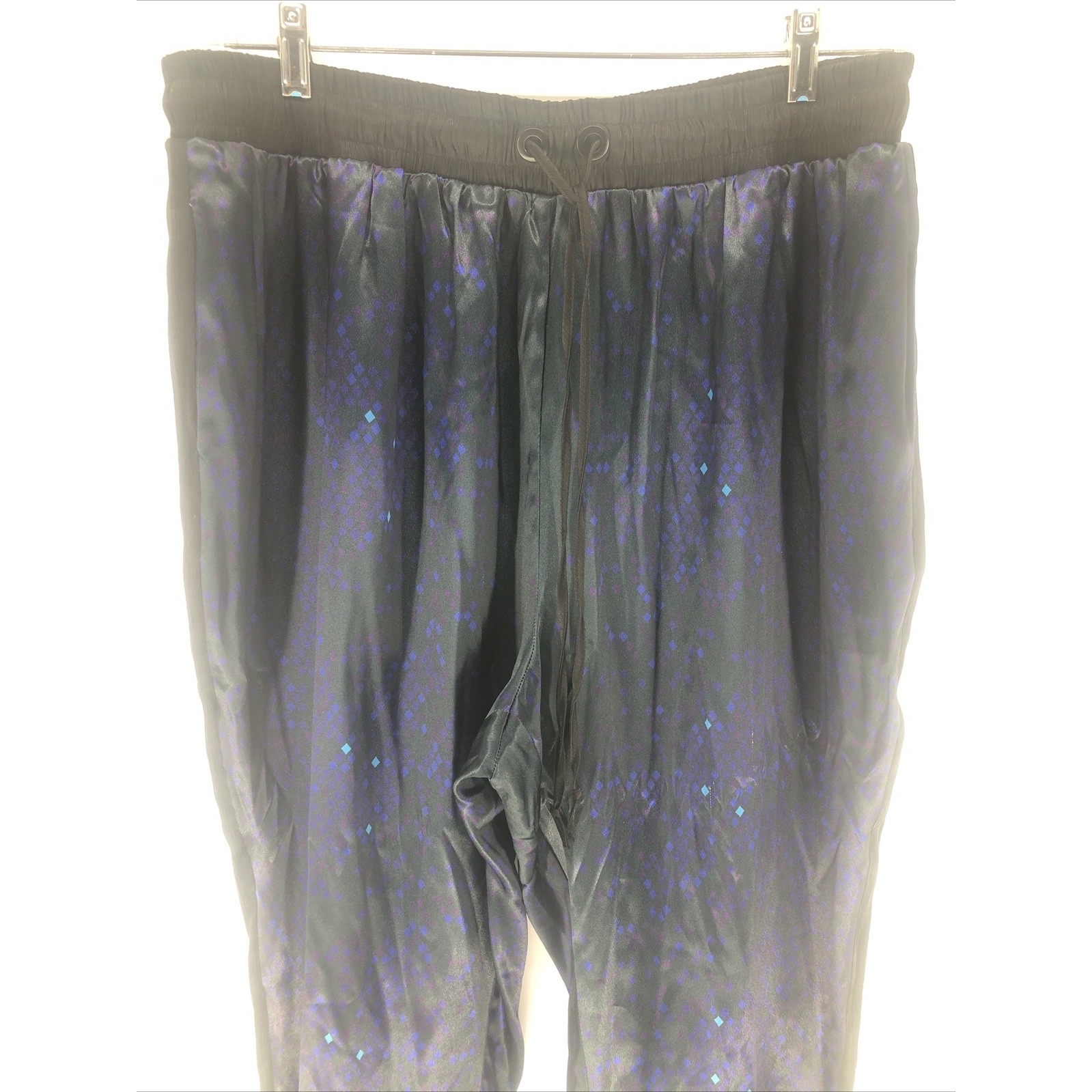 K Jordan Black / Color Diamonds Elastic Waist Silky Feel Pants Womens Size 2x